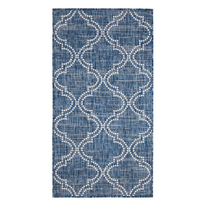 Jinju Blue Trellis Polypropylene Outdoor Rug