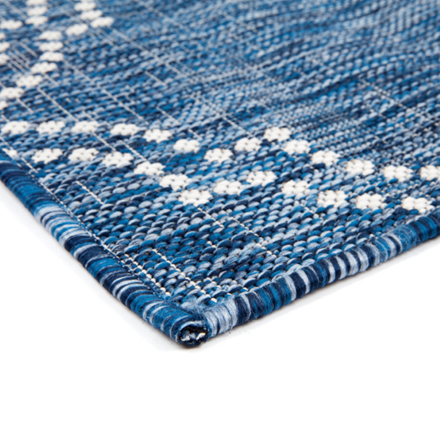 Jinju Blue Trellis Polypropylene Outdoor Rug