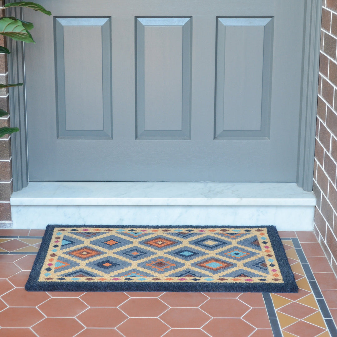 Kilim Multicolour PVC Backed Coir Doormat