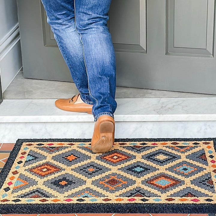 Kilim Multicolour PVC Backed Coir Doormat