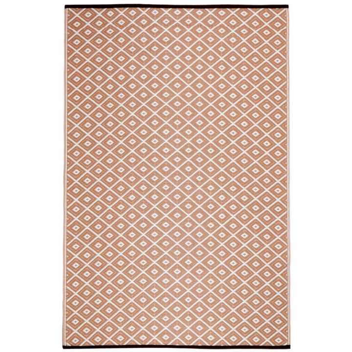 Kimberley Beige and White Diamond Recycled Plastic Reversible Large Rug