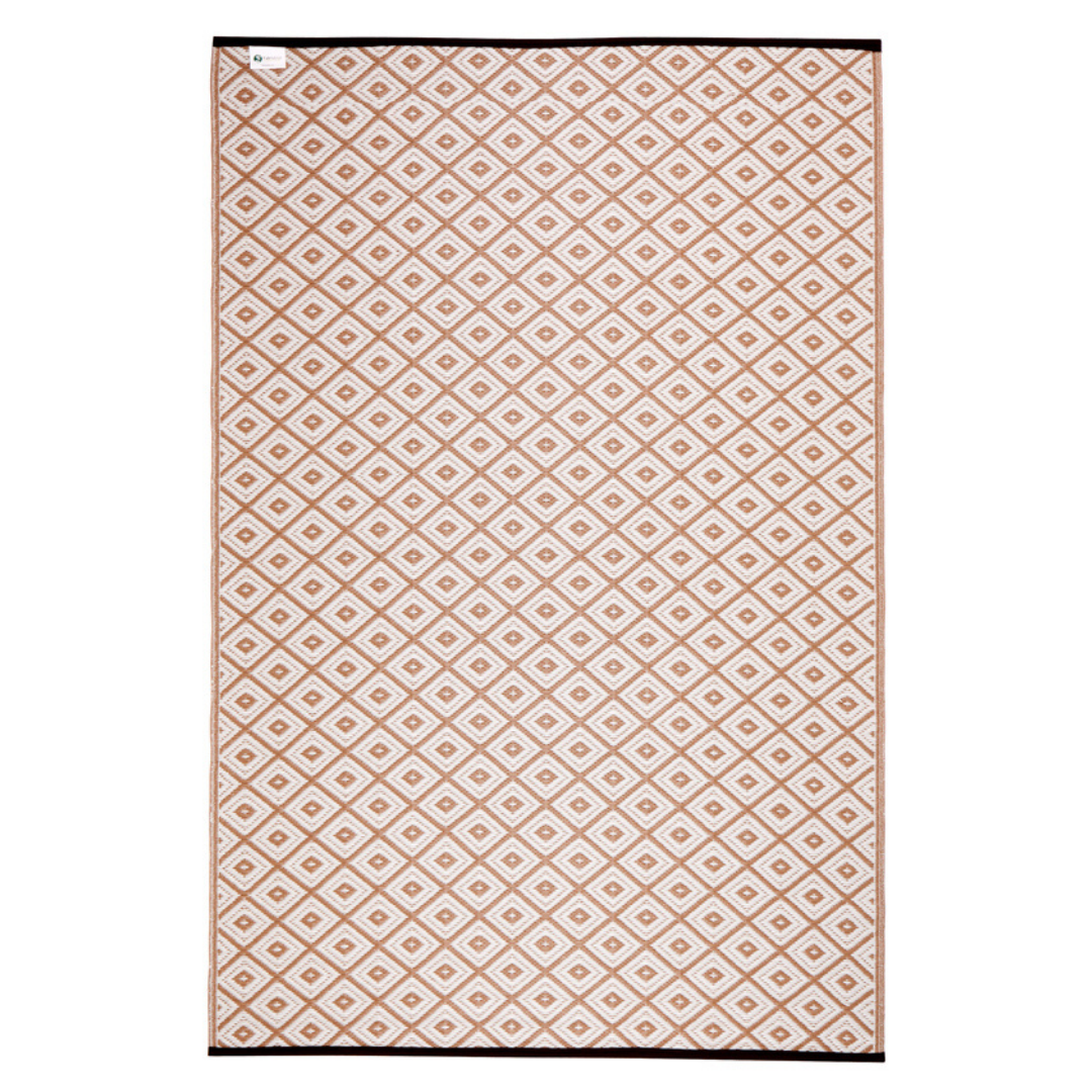 Kimberley Beige And White Diamond Recycled Plastic Reversible Outdoor Rug