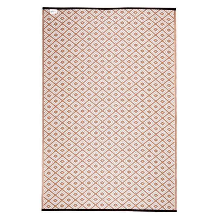 Kimberley Beige and White Diamond Recycled Plastic Reversible Large Rug