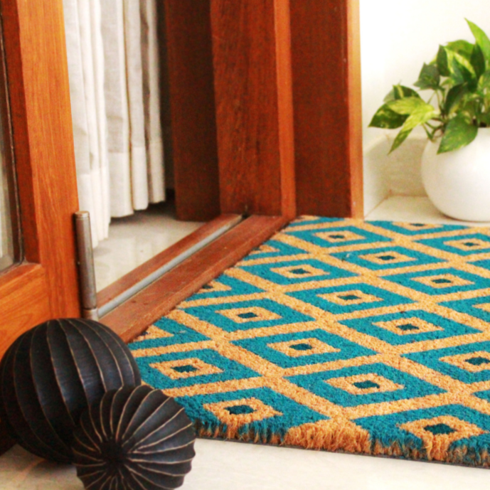 Kimberley Blue Diamond PVC backed Coir Doormat