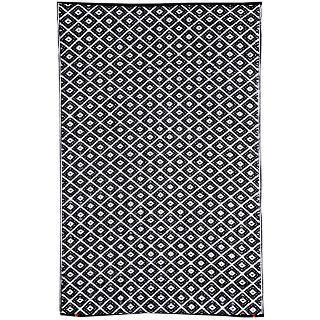 Kimberley Black and White Diamond Recycled Plastic Large Rug