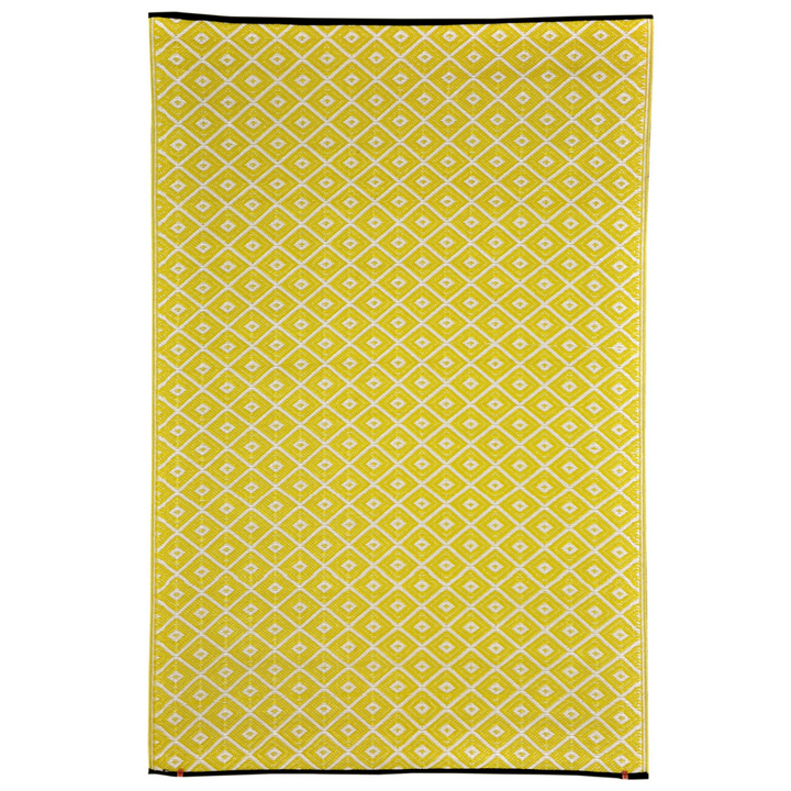 Kimberley Yellow and White Diamond Recycled Plastic Reversible Outdoor Rug