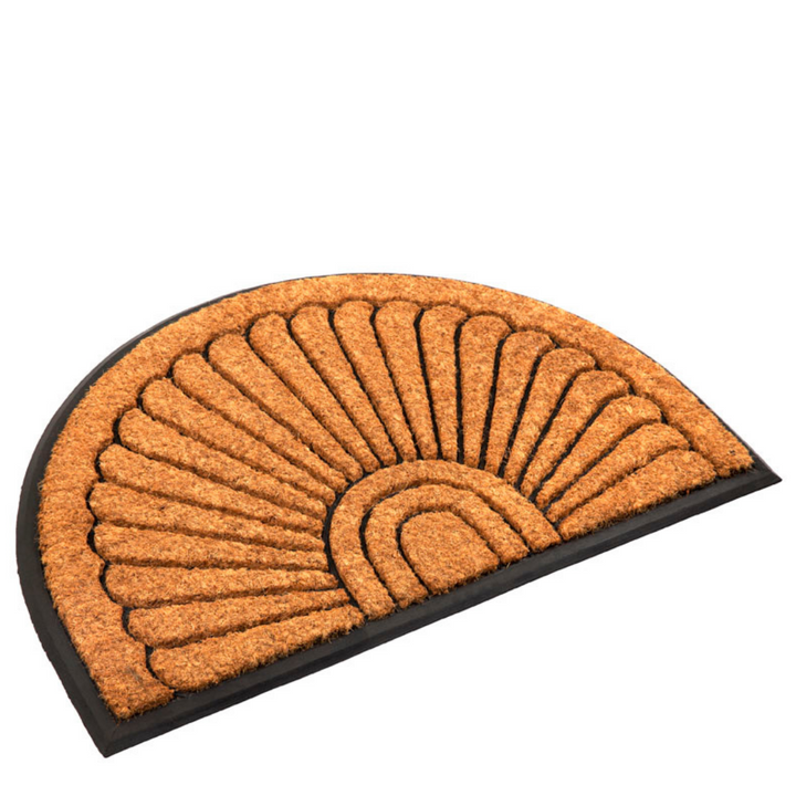 60x90 cm Kochi Decorative Half Round Rubber Bordered Coir Doormat