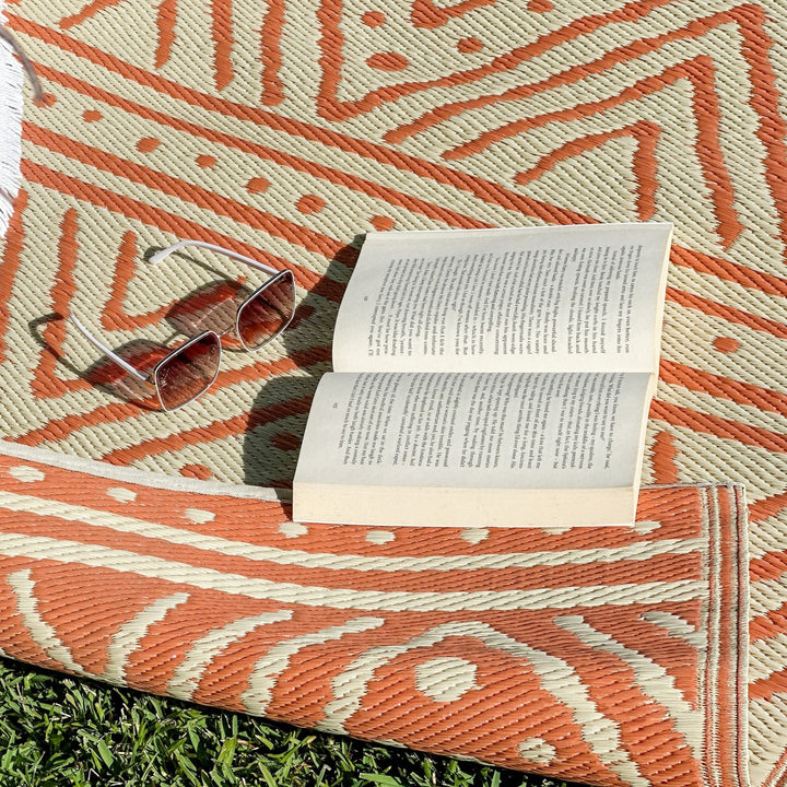 Kona Peach Recycled Plastic Outdoor Rug