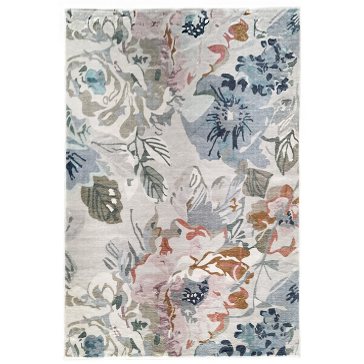 Kyul Floral Multicolour Machine Washable Floor Rug