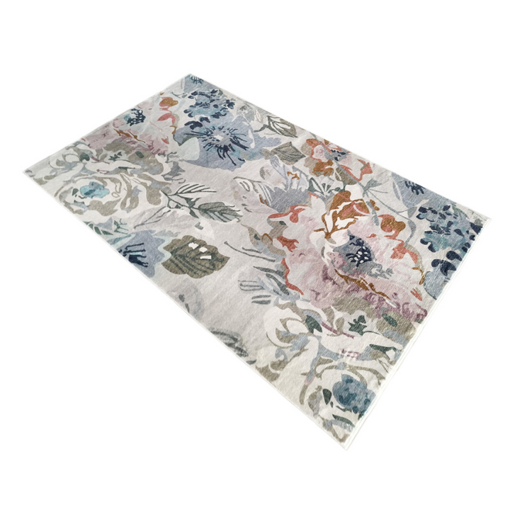 Kyul Floral Multicolour Machine Washable Floor Rug