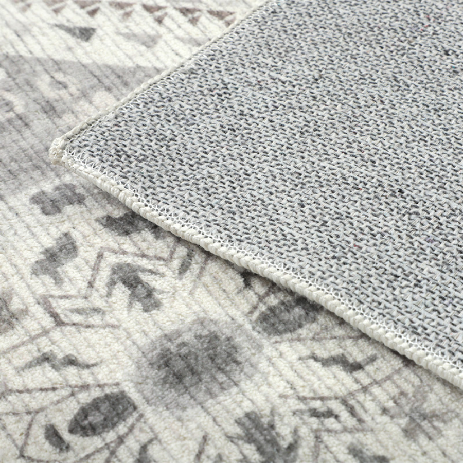 Lagos Machine Washable Grey Hall Runner Rug