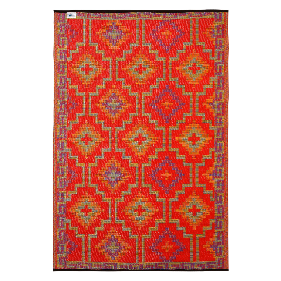 Lhasa Orange and Violet Moroccan Large Outdoor Carpet Rug