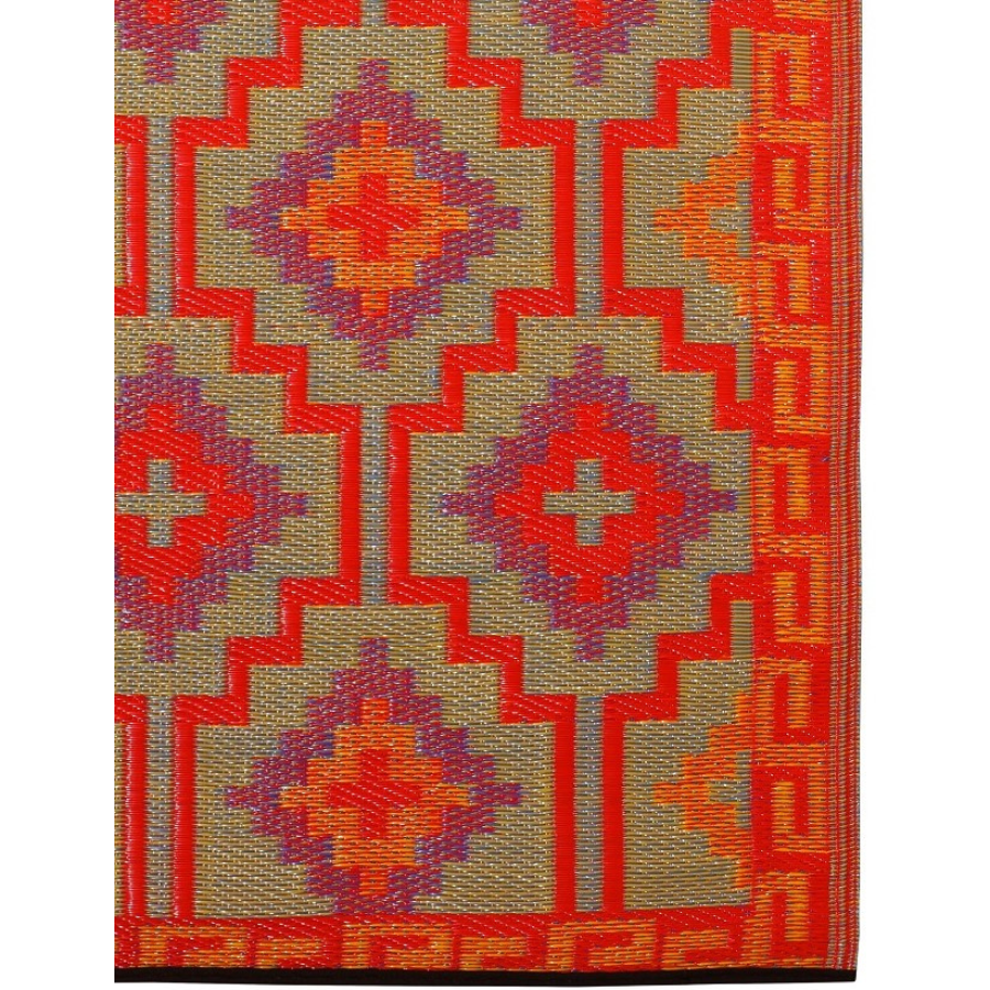 Lhasa Orange and Violet Moroccan Large Outdoor Carpet Rug