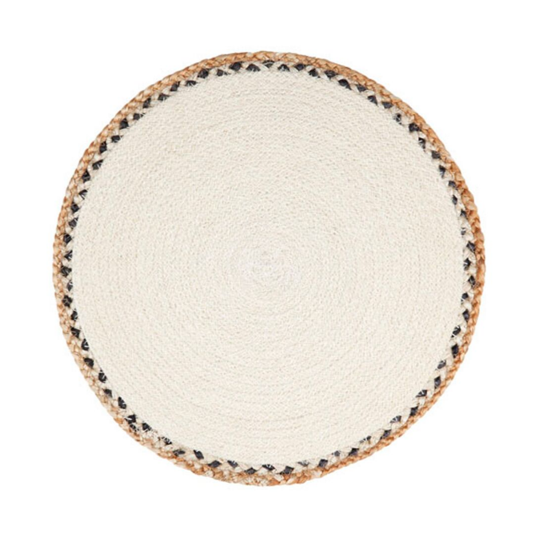 Set Of 4 Linnet 38 cm Cream Jute Braided Round Placemats