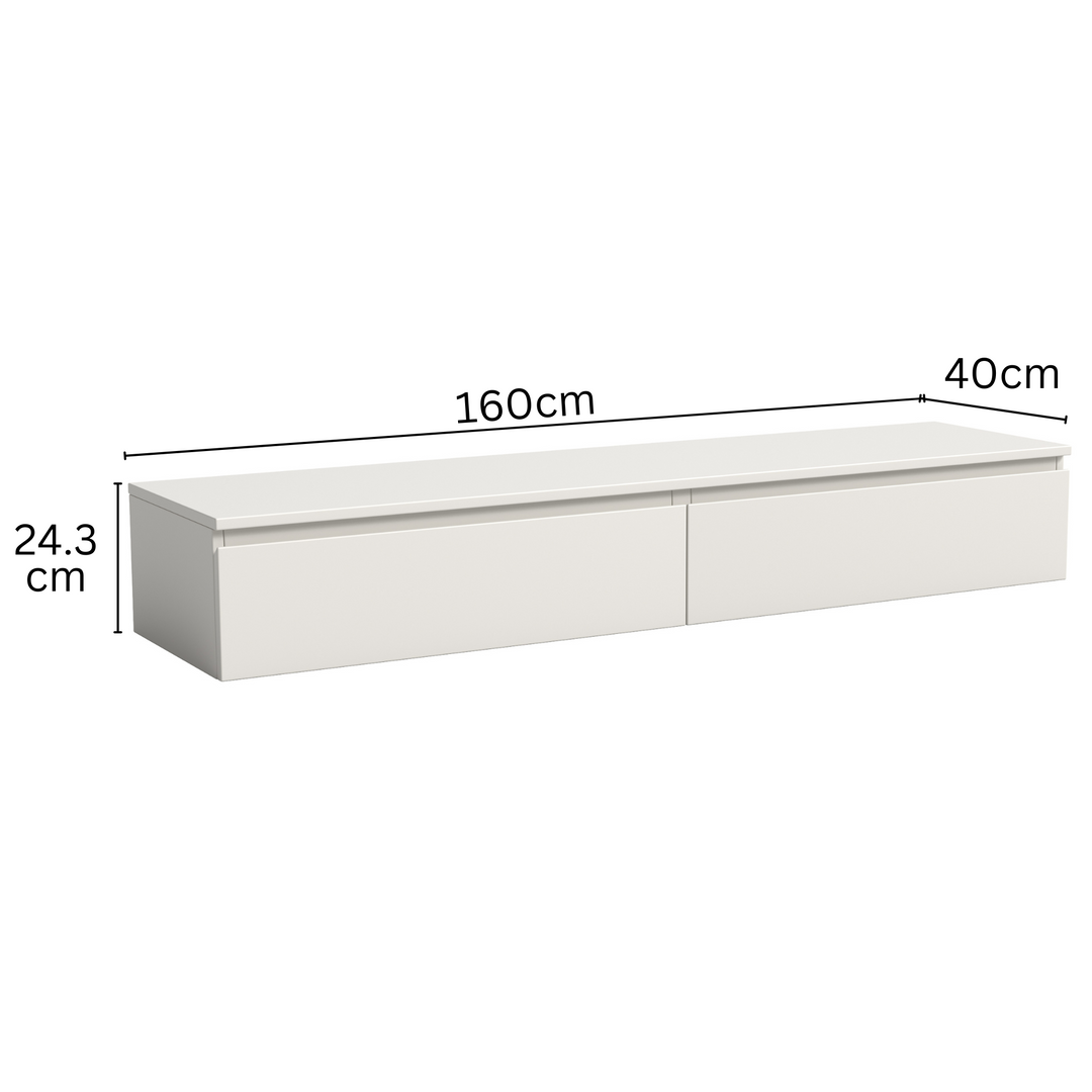 Madison Floating White TV Unit with Storage - 160cm