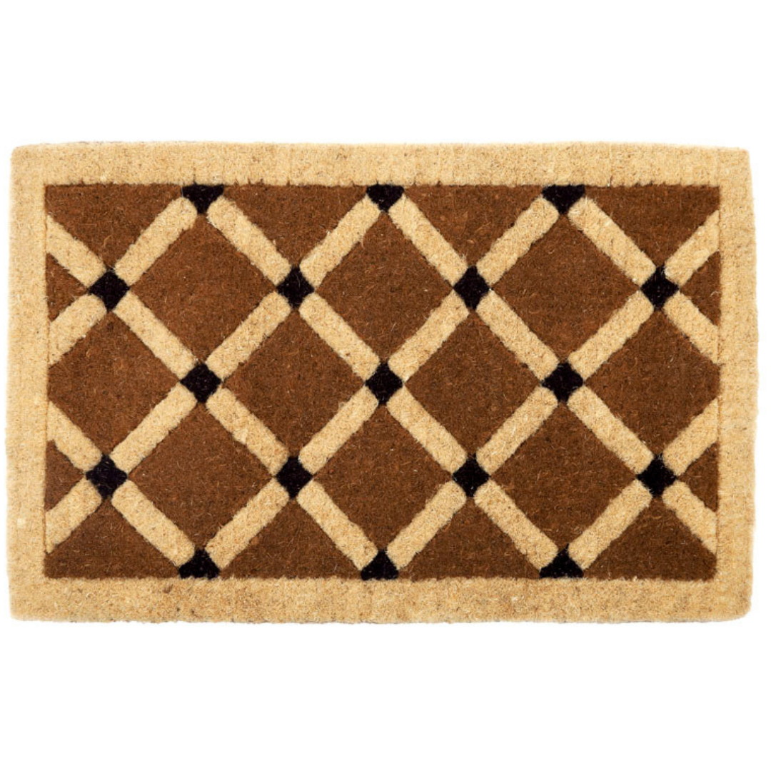 Mahi Diamond Geometrical Two Toned Thick Coir Doormat