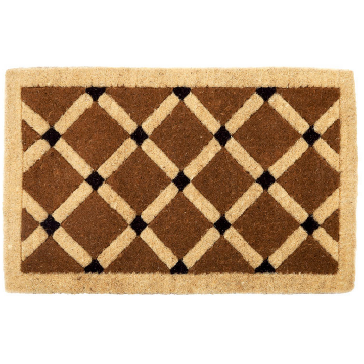 Mahi Diamond Geometrical Two Toned Thick Coir Doormat