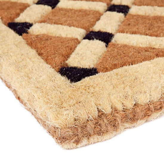 Mahi Diamond Geometrical Two Toned Thick Coir Doormat