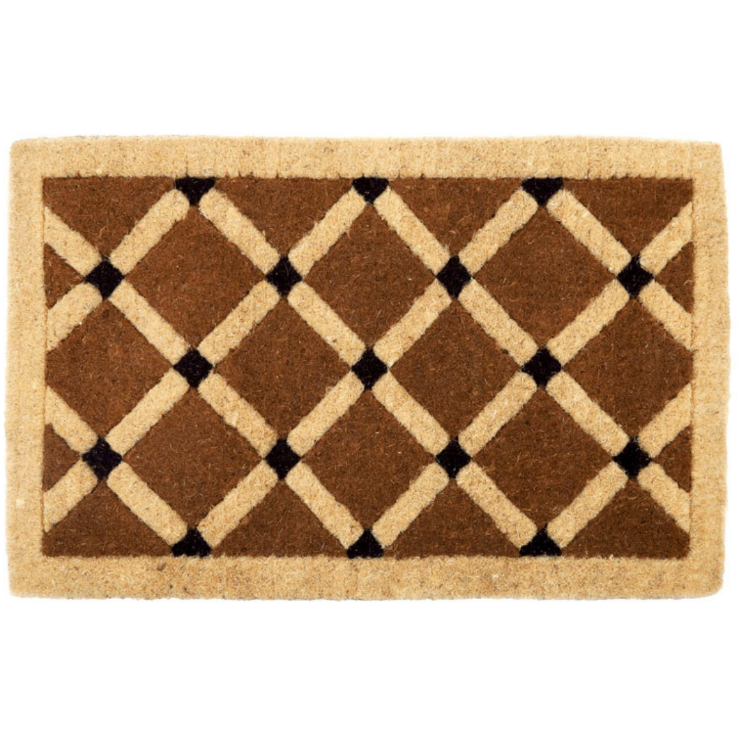 Mahi Diamond Geometrical Two Toned Thick Coir Doormat