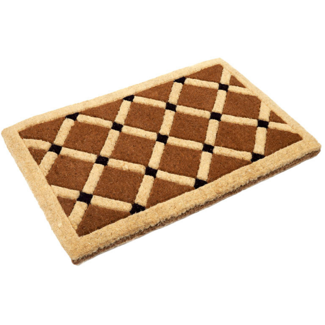 Mahi Diamond Geometrical Two Toned Thick Coir Doormat