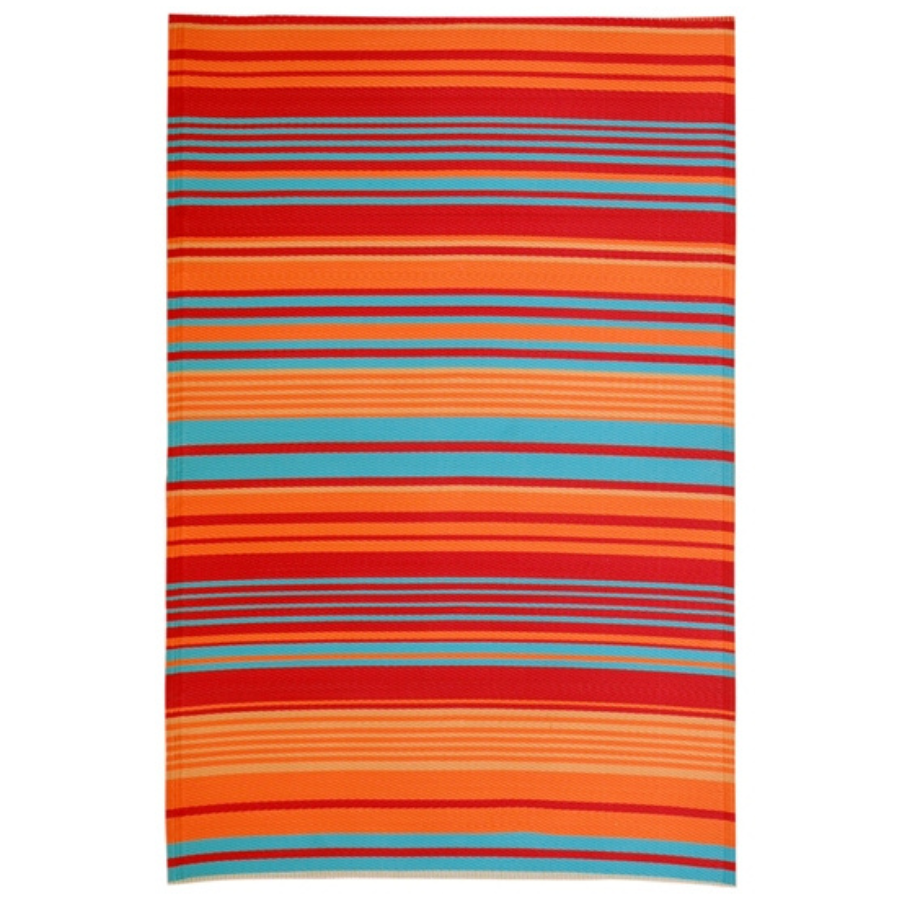 Malibu Multicoloured Striped Reversible Large Outdoor Rug