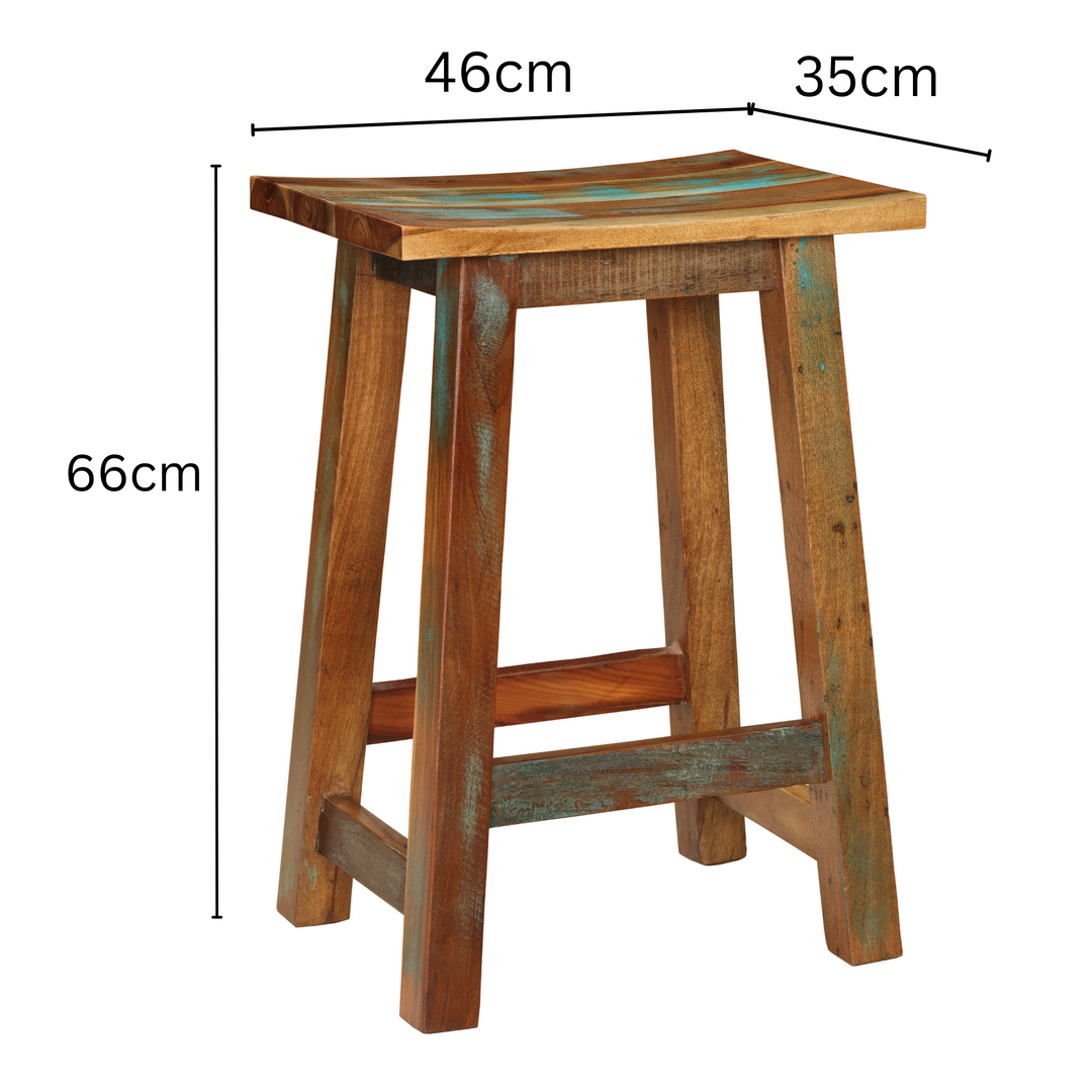 Maya Reclaimed Wood Stool