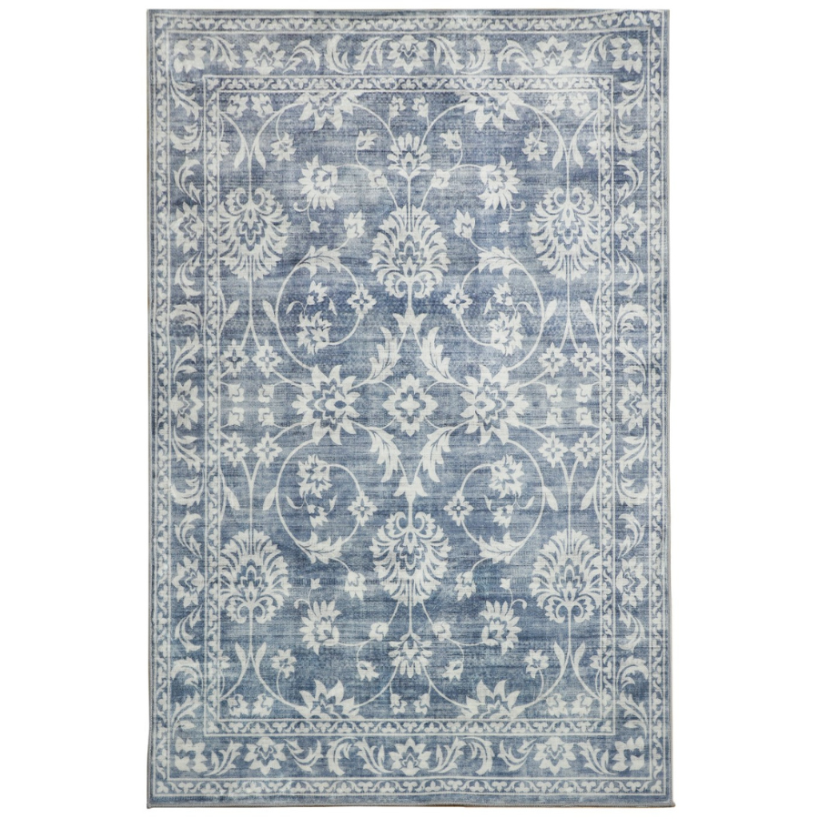 Megan Blue Machine Washable Area Rug