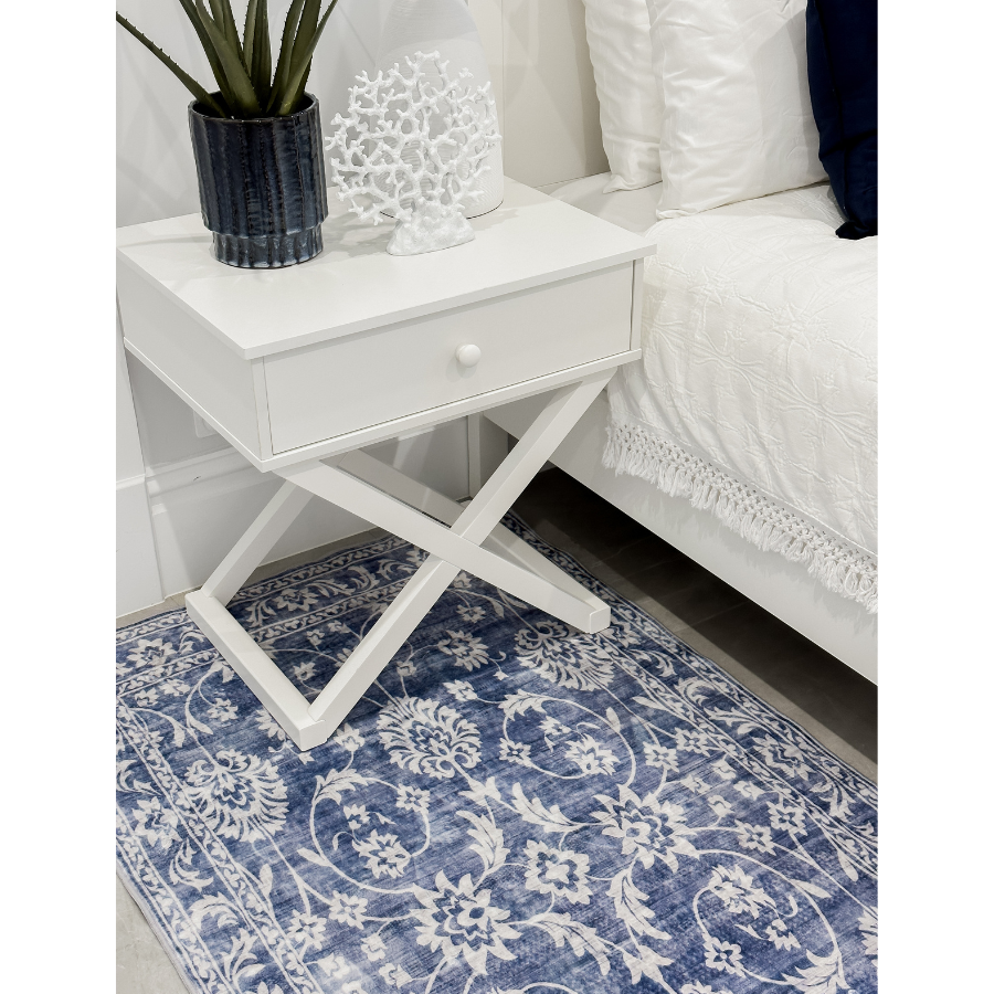 Megan Blue Machine Washable Area Rug