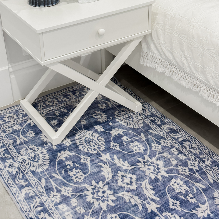 Megan Blue Machine Washable Area Rug