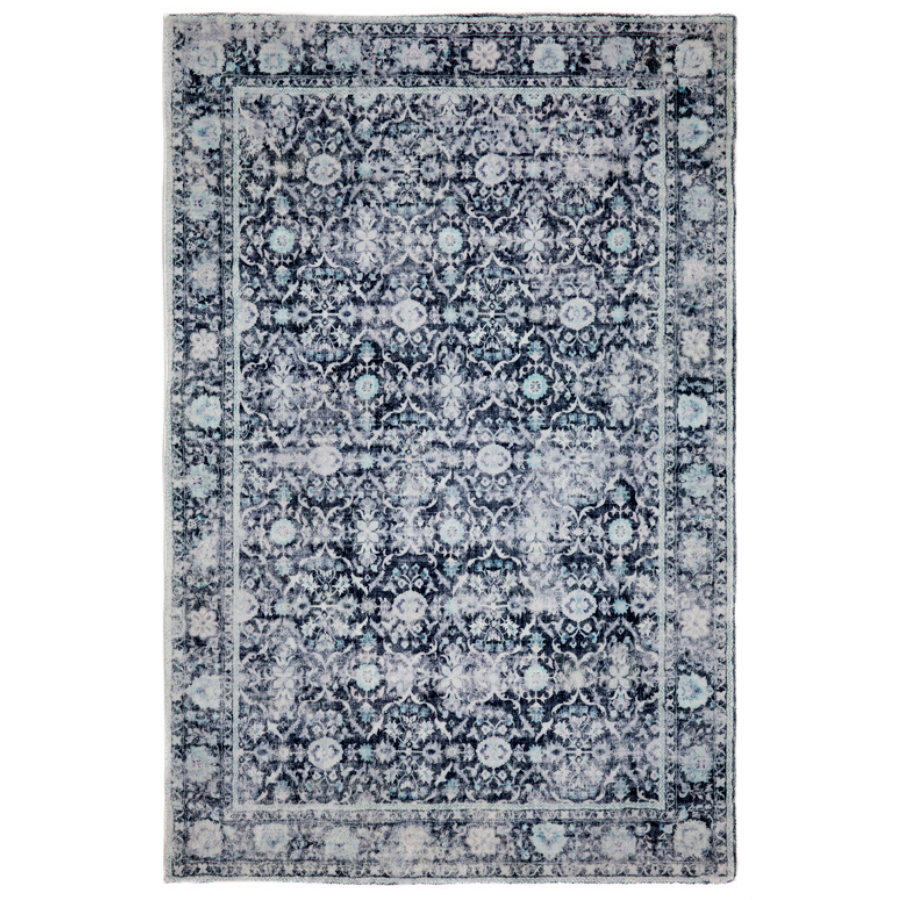 Meknes Monochrome Traditional Distressed Rug