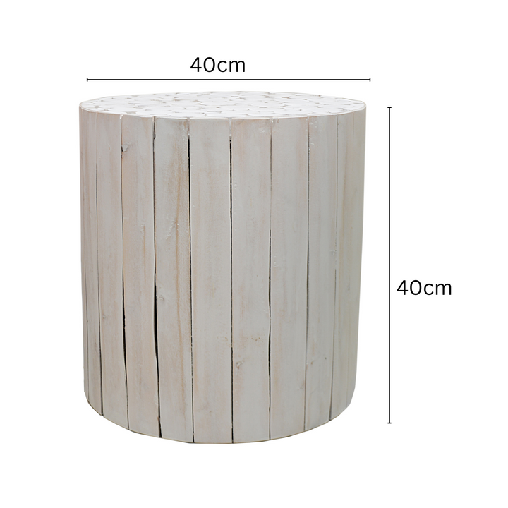 Musca Wooden White Finish Side Table