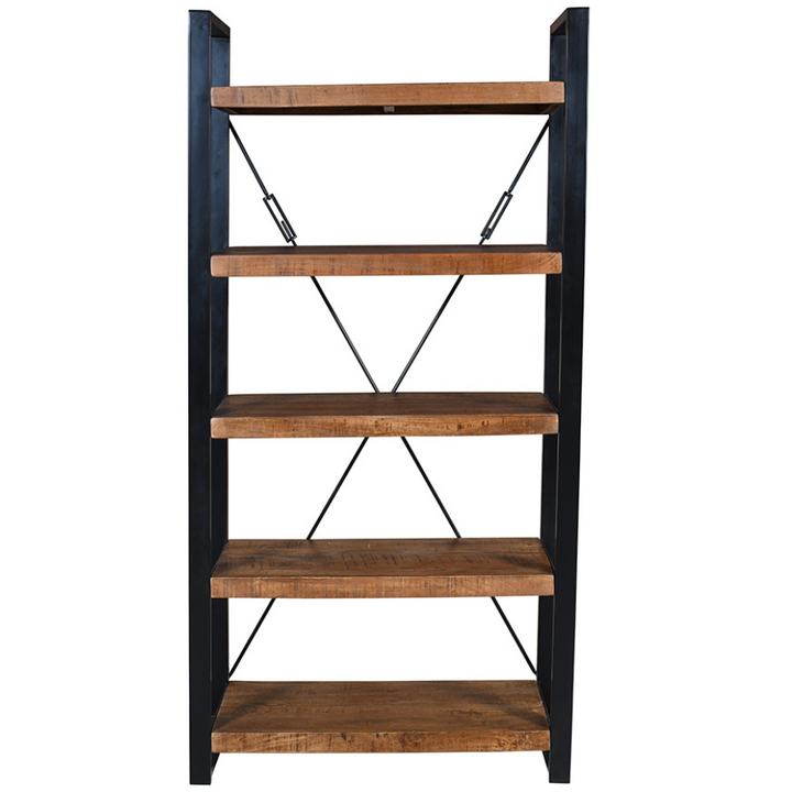 Nova Wooden & Metal Industrial 5 Tier Ladder Bookshelf or Bookcase