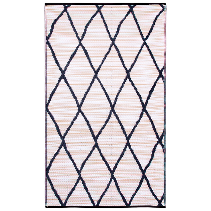 Nairobi Black and Natural Diamond Outdoor Area Rug