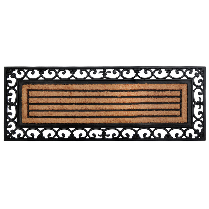 Nautica Striped Rubber Bordered Coir Doormat