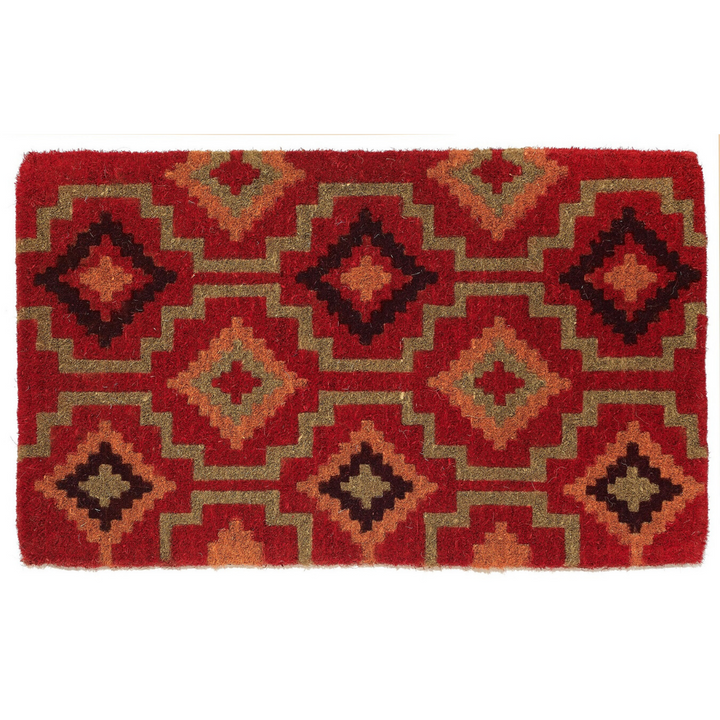 Lhasa Red and Natural Thick Coir Doormat