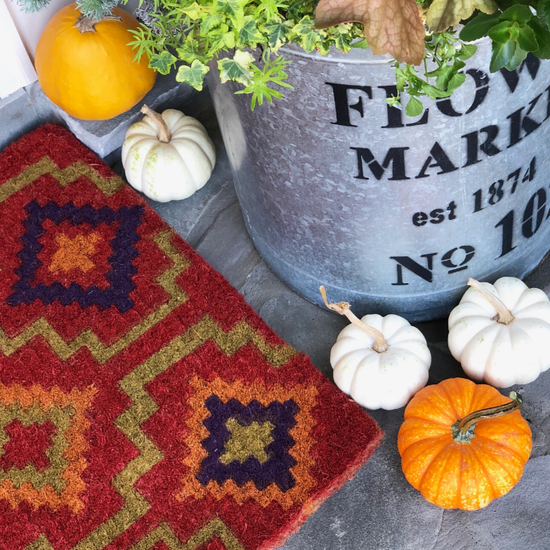 Lhasa Red and Natural Thick Coir Doormat