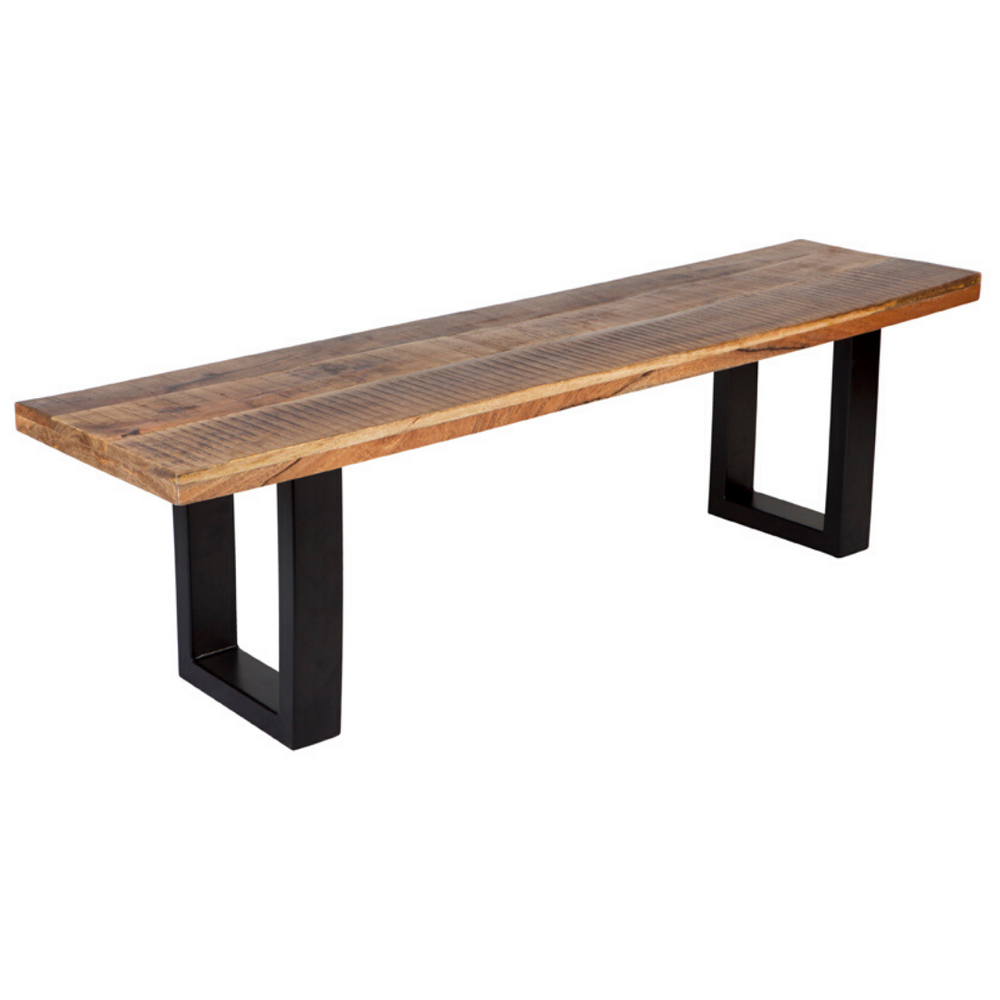 Nova 3 Seater Long Wooden Seating Bench with Metal Legs - 160 cm - Fab Habitat , Benches, [product_size],