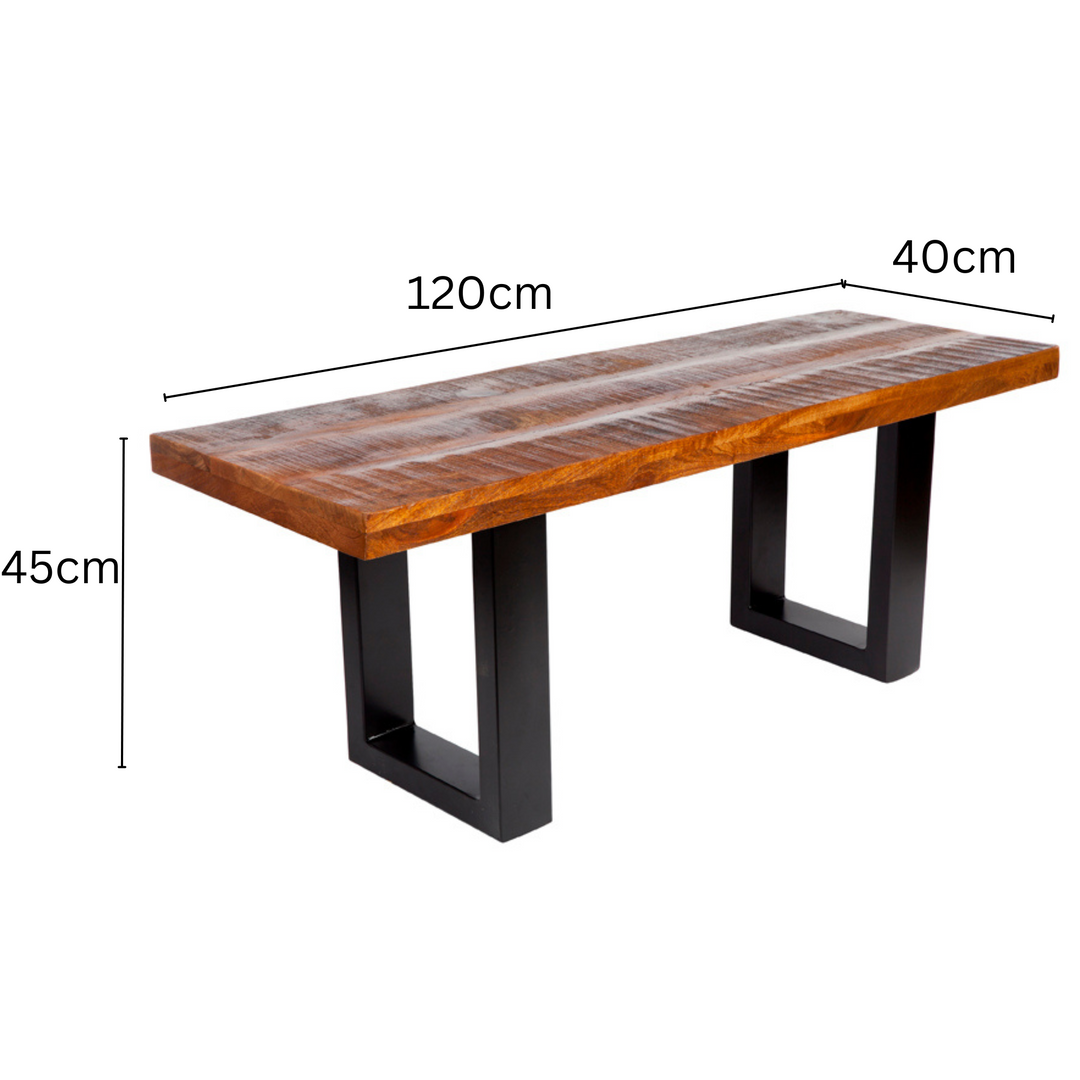 Nova Wooden Seating Entryway 2 Seater Bench - 120 cm