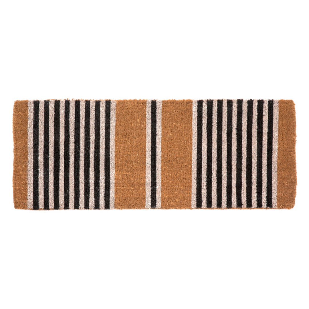 Nui Striped Coastal Coir Extra Long Front Door Mat