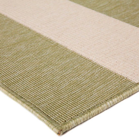 Nyoma Lime Striped Outdoor Rug