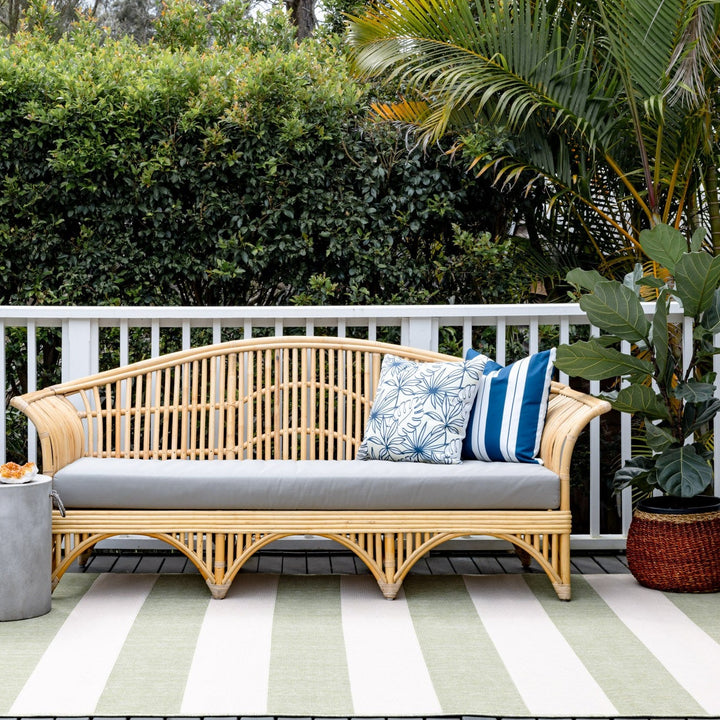 Nyoma Lime Striped Outdoor Rug