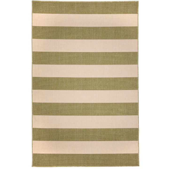 Nyoma Lime Striped Outdoor Rug