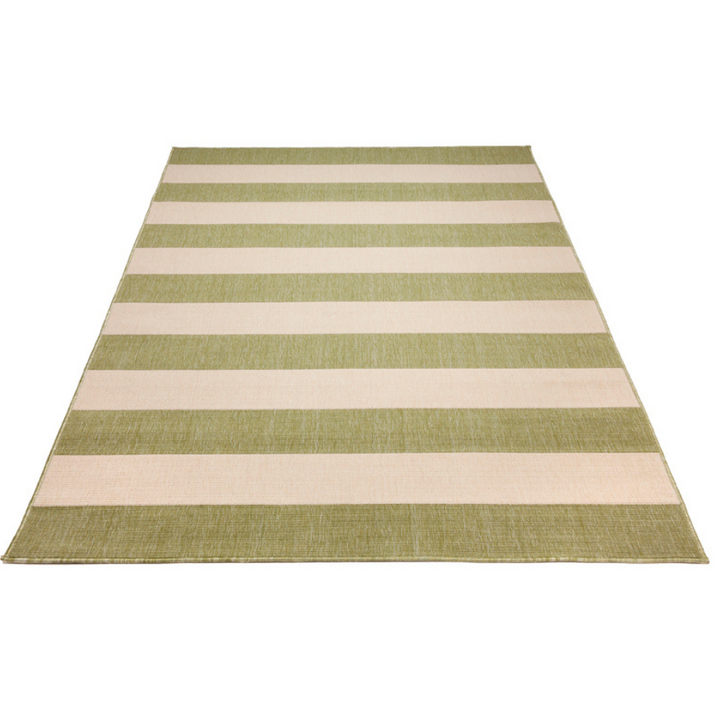 Nyoma Lime Striped Outdoor Rug