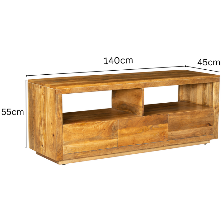 Nyra 140cm Entertainment TV Unit with 3 Drawers