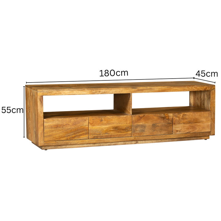 Nyra 180cm Entertainment TV Unit with 4 Drawers