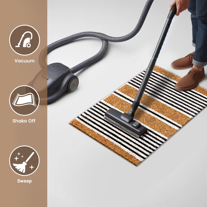 Nui Striped Coastal Coir Doormat