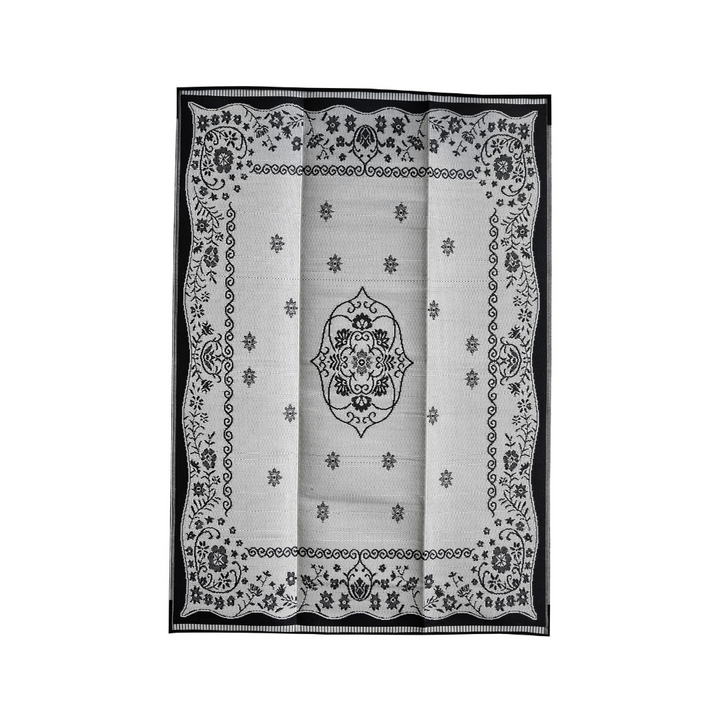 Oriental Black & White Traditional Foldable Waterproof Large Camping Mat - 270x360 CM