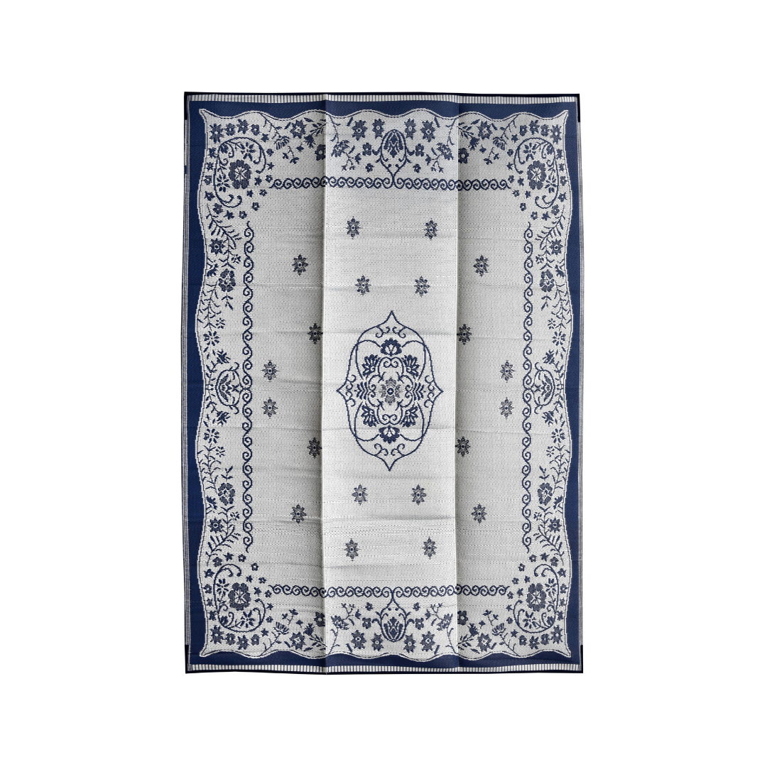 Oriental Blue & White Traditional Foldable Waterproof Large Camping Mat - 270x360 CM