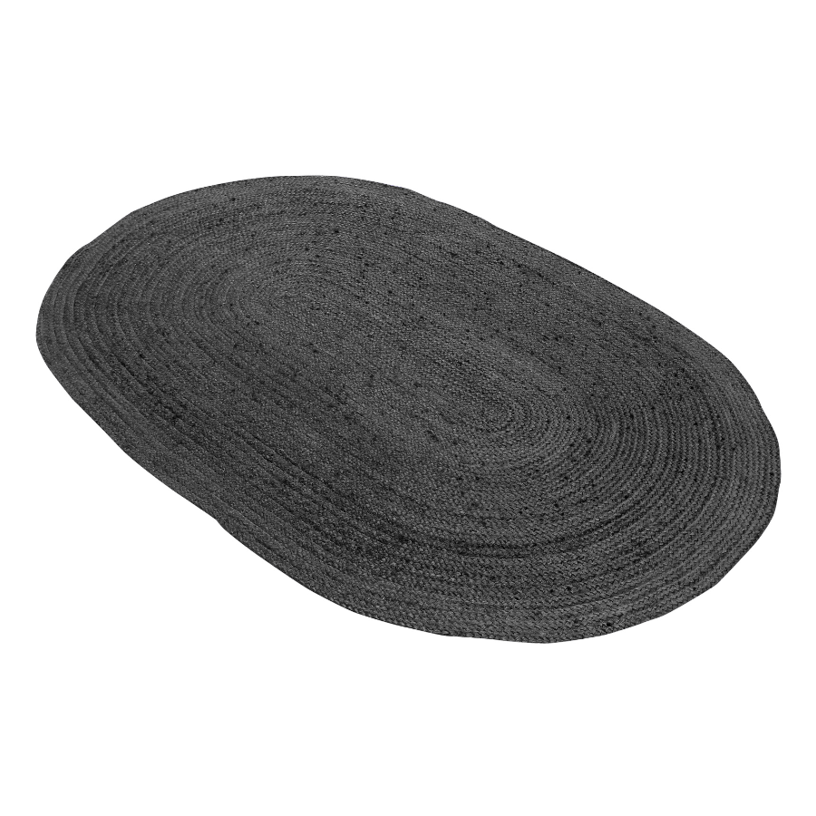 Phoenix Grey Oval Jute Area Rug