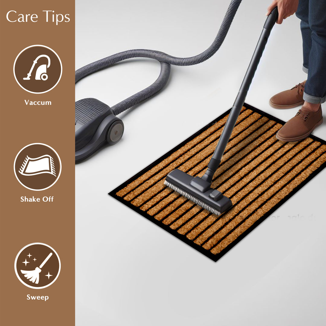 Stripes Rubber Bordered Coir Doormat